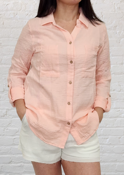 Gauze Button Down Shirt